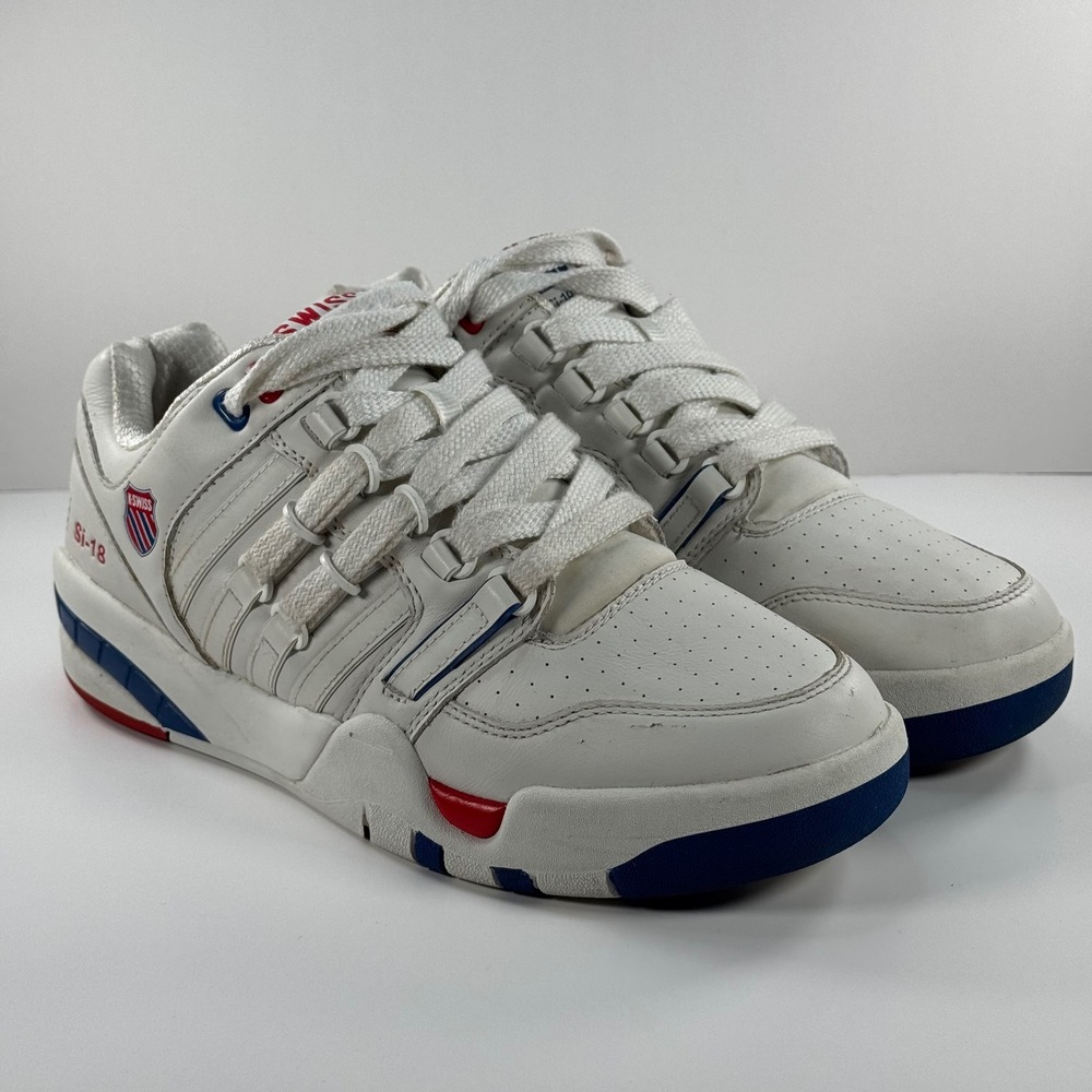 K-Swiss Si-18 International Heritage Low White Red Blue Mens 7 08381-113-M - Picture 2 of 12